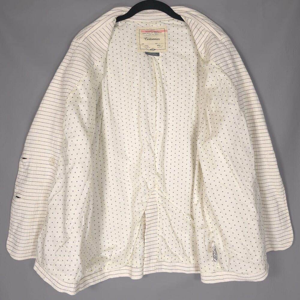 ANTHROPOLOGIE Cartonnier Women’s Double Breasted Pinstripe Blazer Jacket MEDIUM - Picture 12 of 16